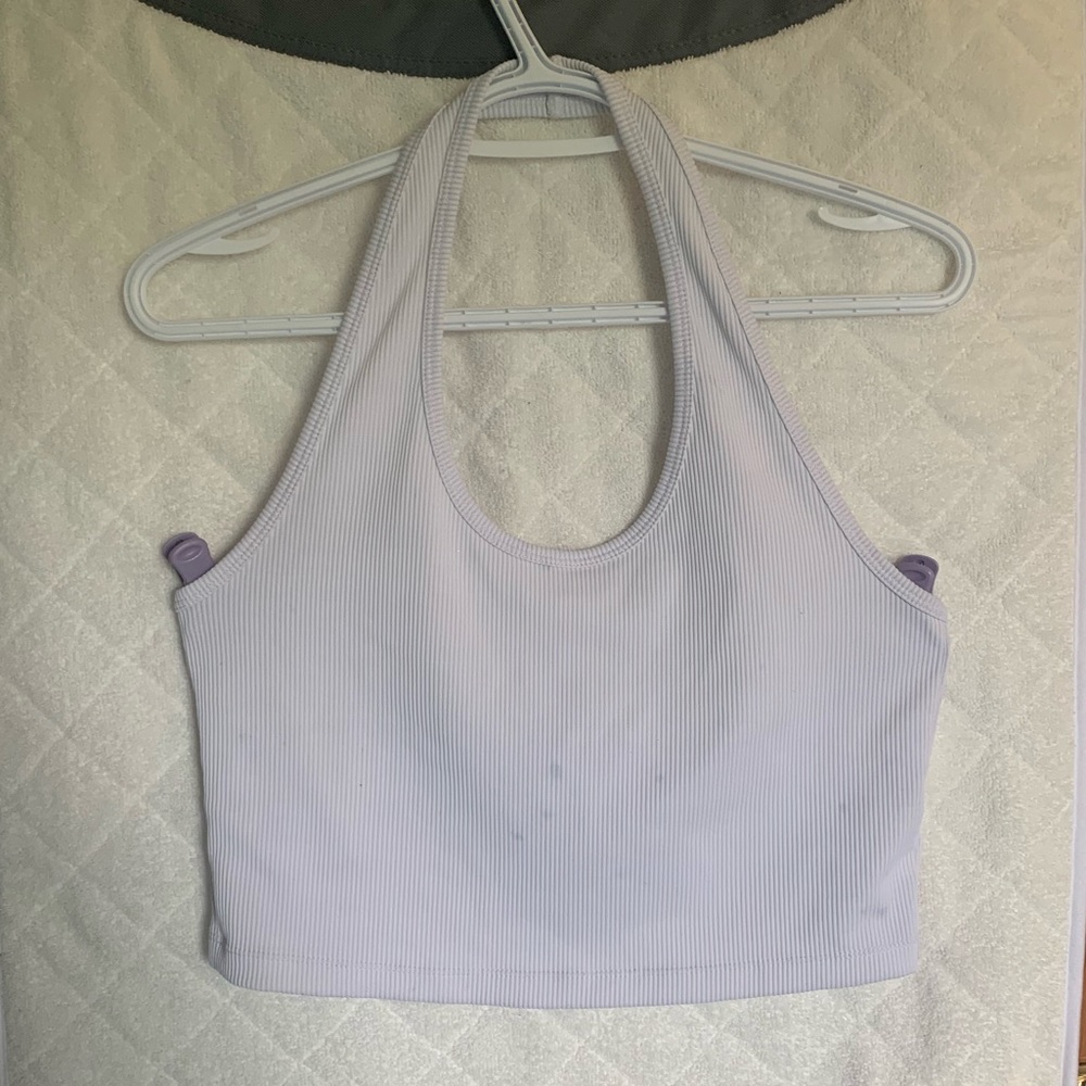 White Ribbed Halter Top H&M, size large